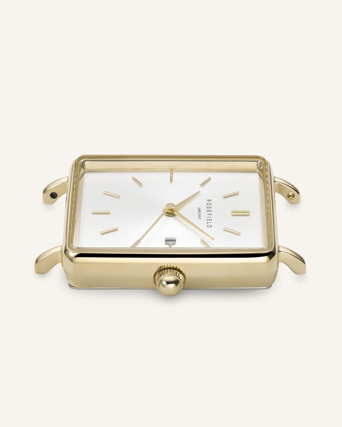 Rosefield The Boxy White Dial Tan Leather Strap Watch QSCG-Q029