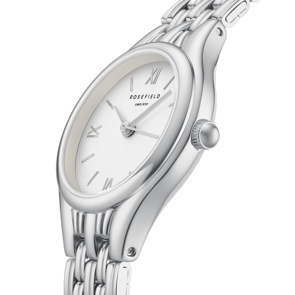 Rosefield Muse White Dial Silver Bracelet Watch MUWSSS-MU02