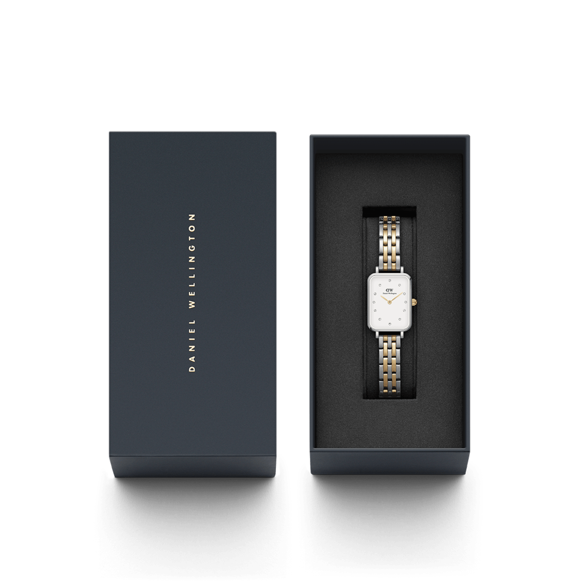Daniel Wellington Quadro Lumine 20X26mm 5-Link White Watch DW00100625