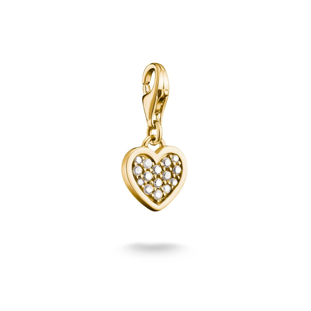 Thomas Sabo Gold-Plated Heart Charm with White Zirconia CC967MY CC967MY front packshot