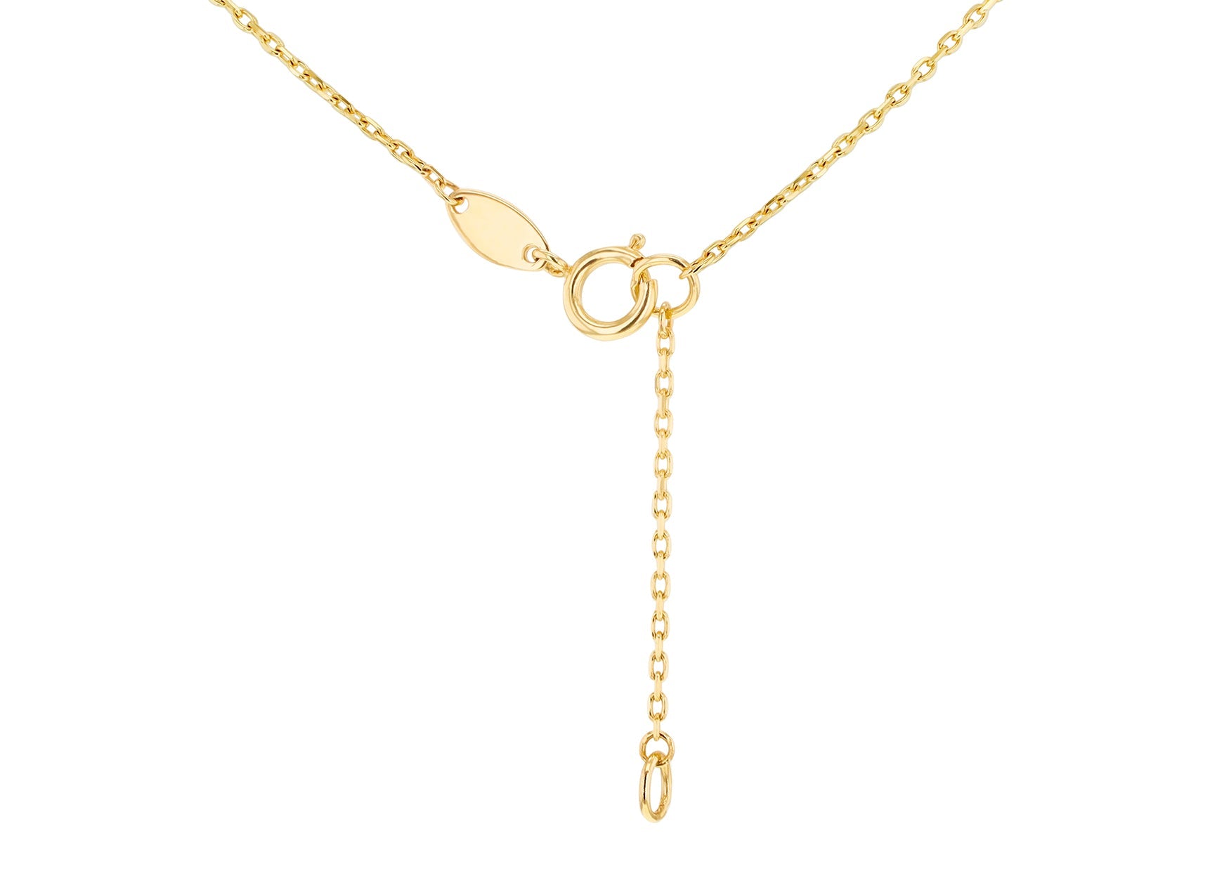 9K Yellow Gold Mother of Pearl Necklace Elegant Contemporary Style