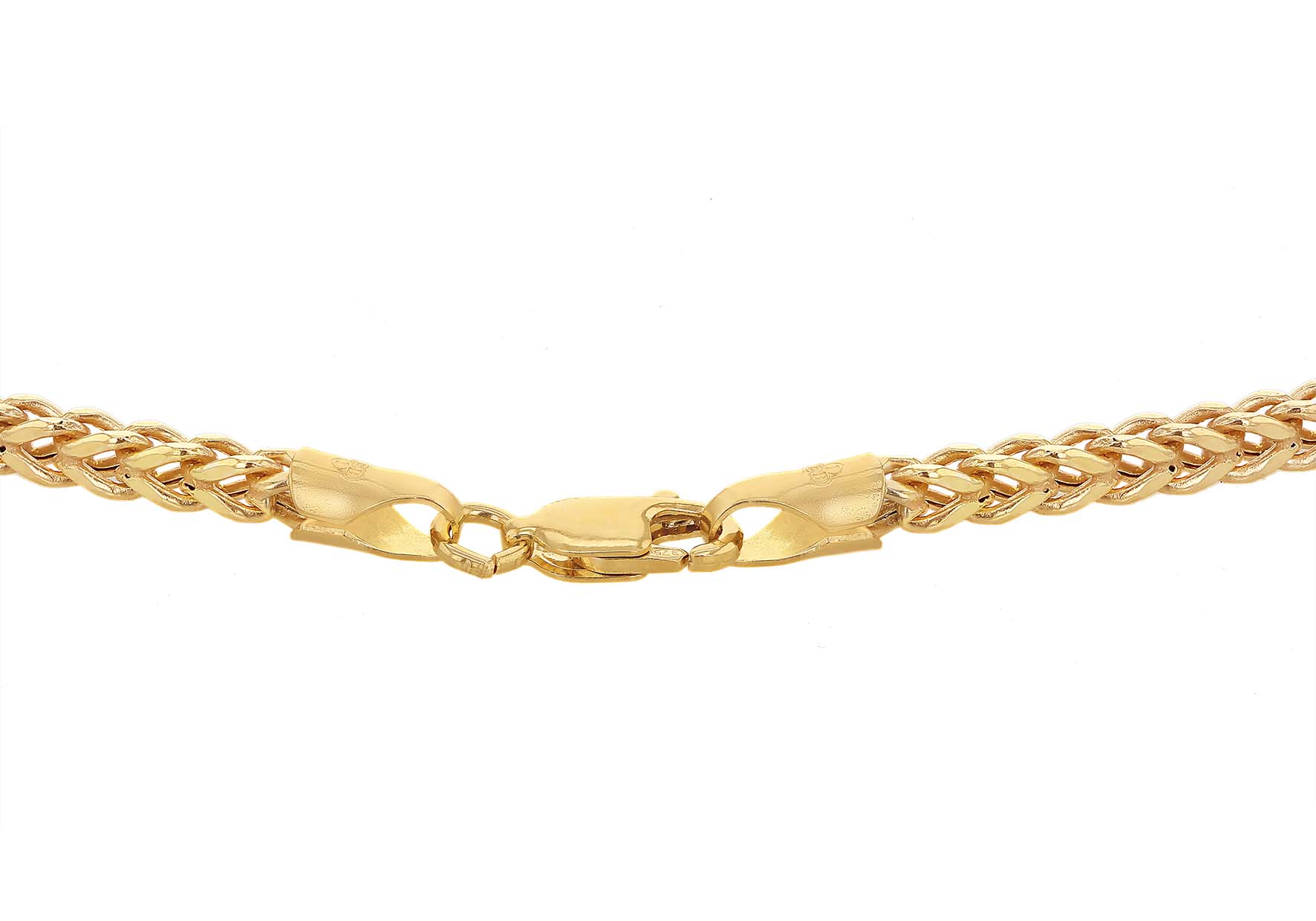 9K Yellow Gold Square Spiga Chain 55 cm Elegant Modern Design