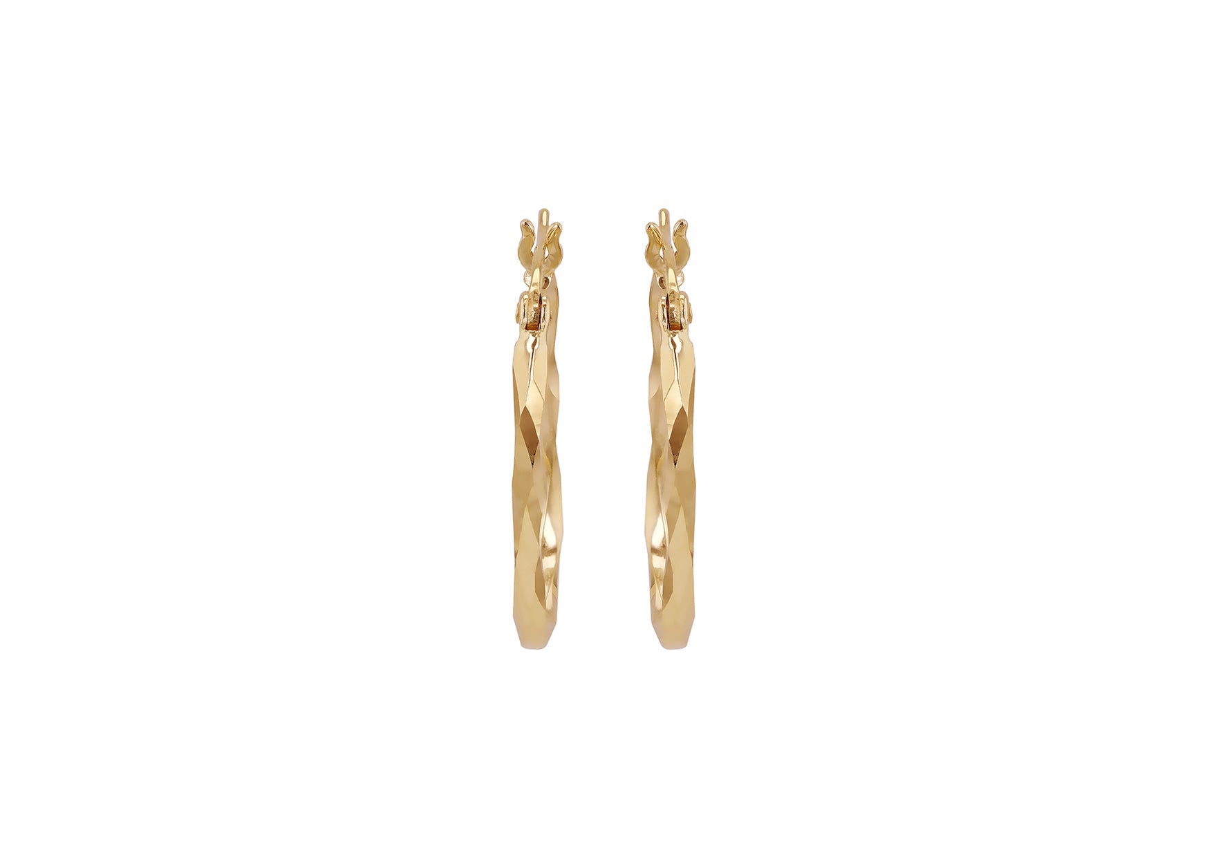 9K Yellow Gold Twist Oval Earrings Elegant Contemporary Design