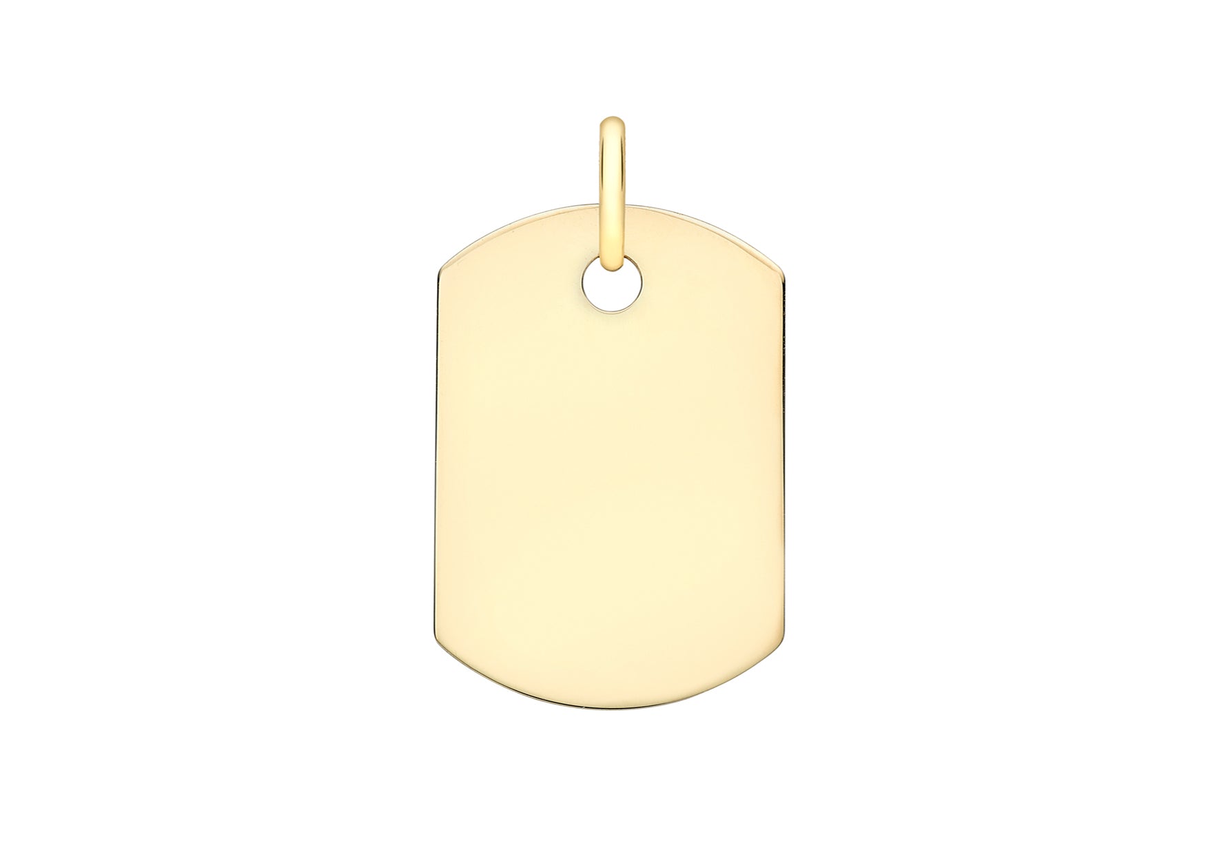 9K Yellow Gold Small Dog Tag Pendant for Stylish Contemporary Look