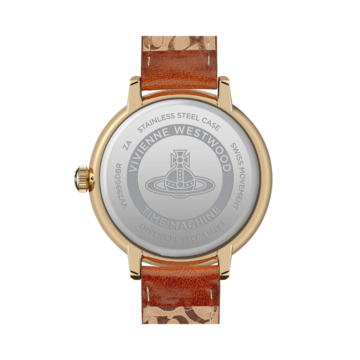 Vivienne Westwood Cavendish Gold 48mm Brown Leather Watch, alternate view