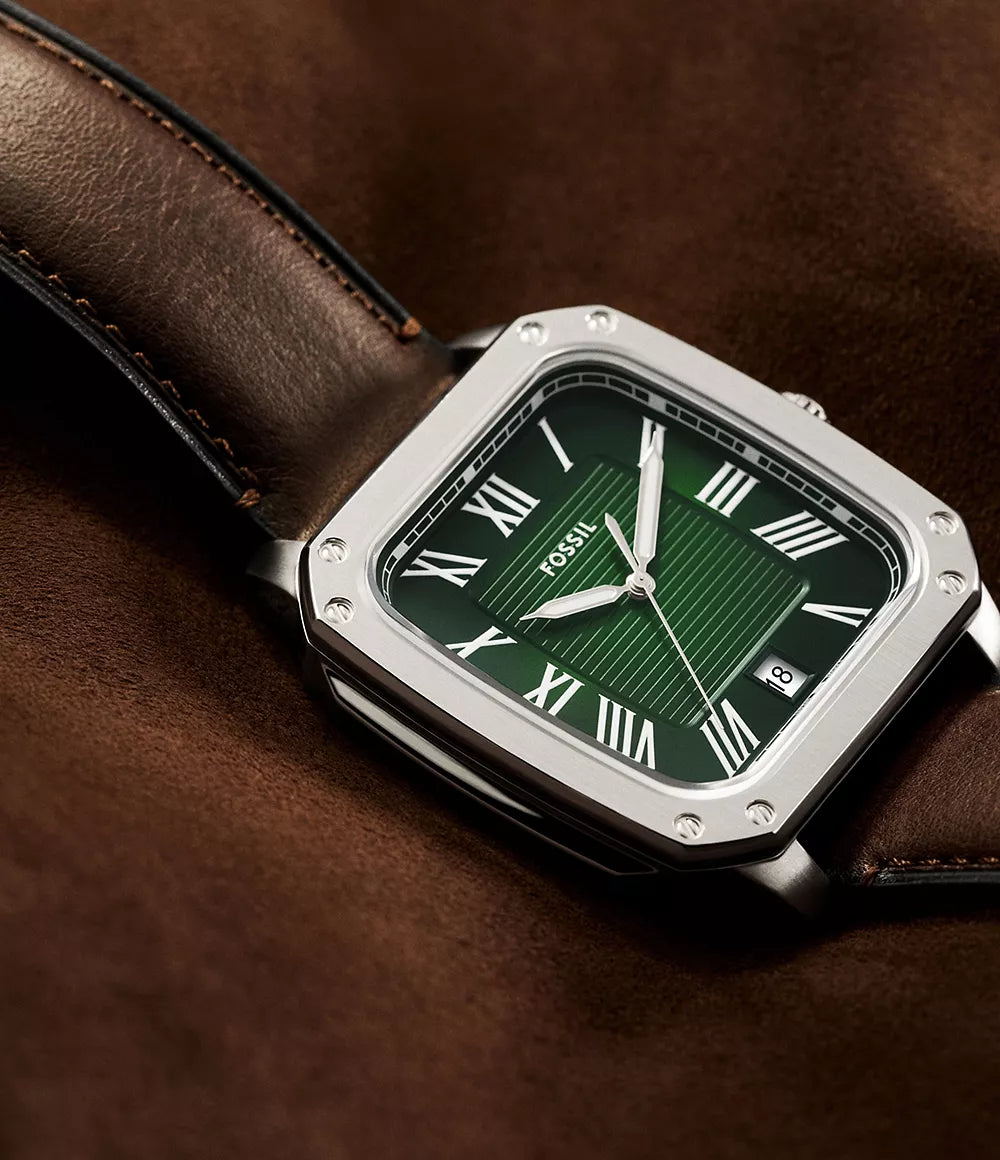 Fossil Crosby Three Hand Brown Leather Watch FS6150