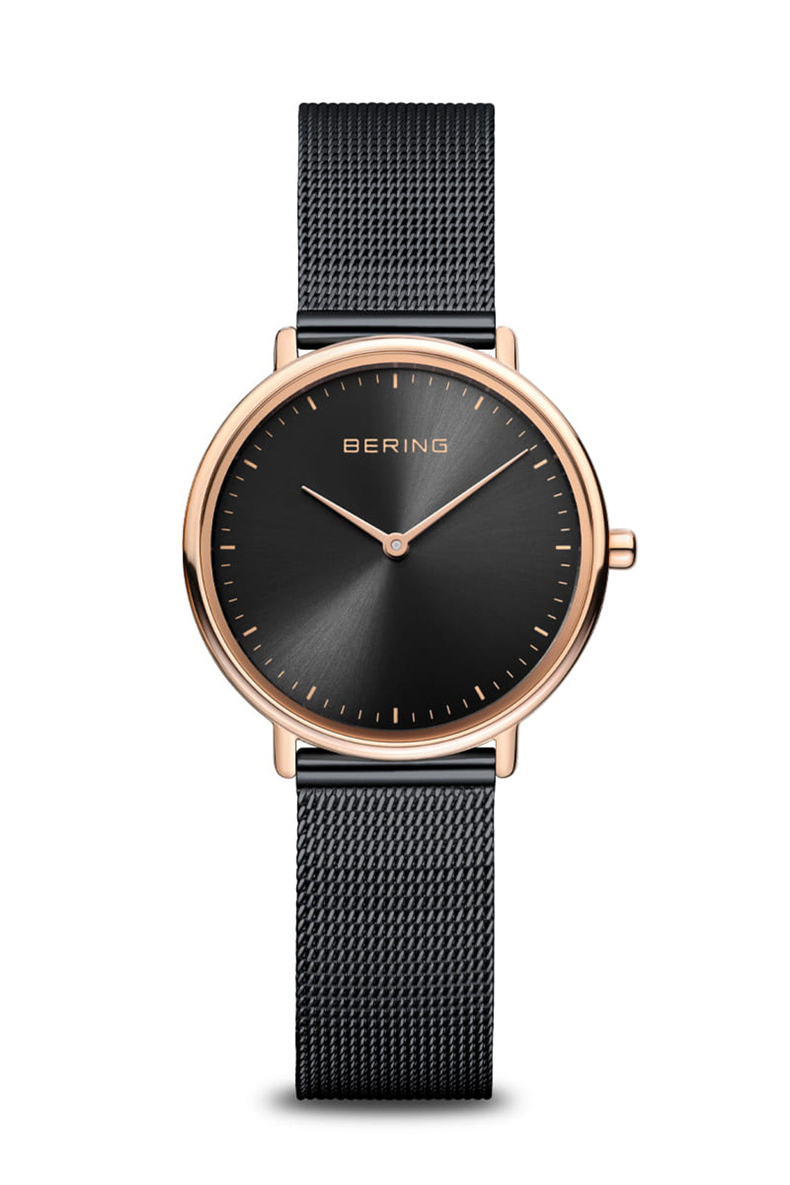 Bering Classic 27mm Ultra Slim Black Milanese Strap Watch