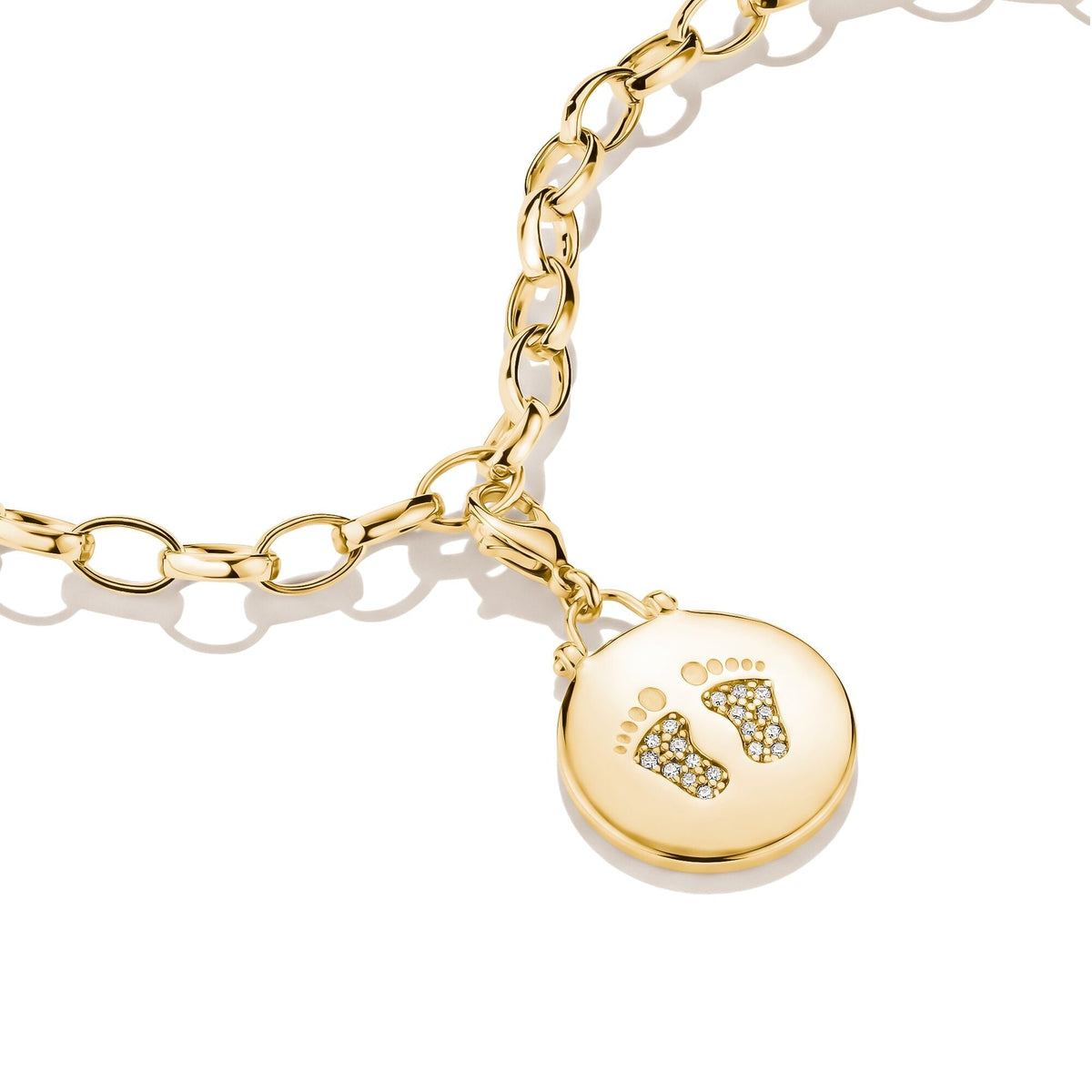 Thomas Sabo Gold-Plated Baby Feet Charm with White Zirconia CC1692MY CC1692MY view 2