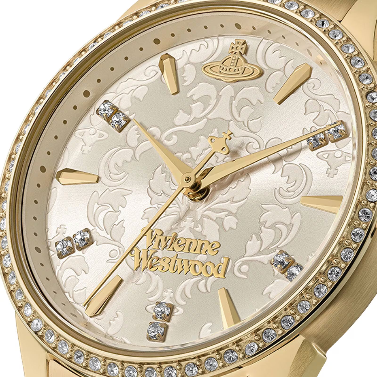 Vivienne Westwood Little Wallace Gold Dial Stainless Steel Women's Watch VV327LCPGD