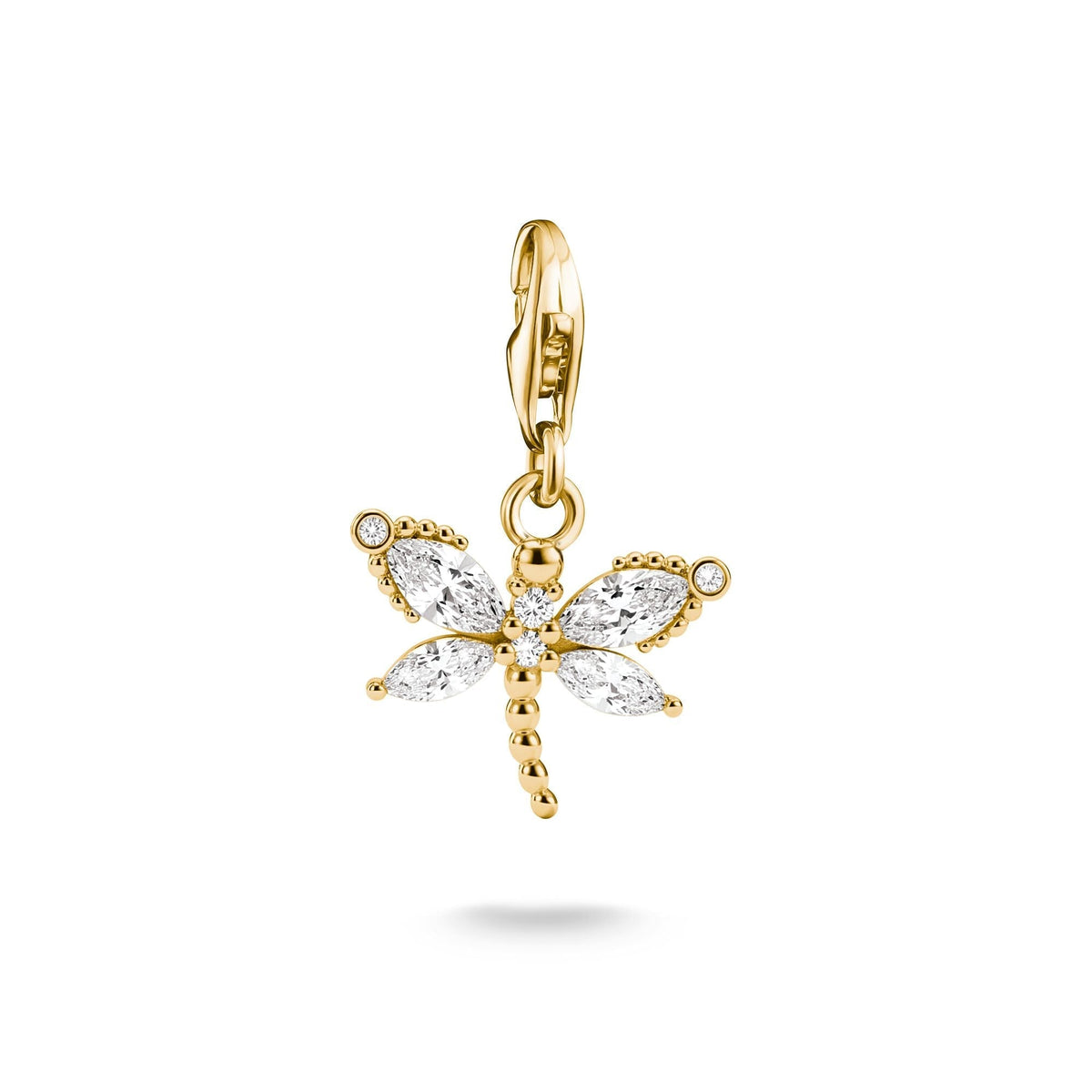 Thomas Sabo Gold-Plated Dragonfly Charm with White Zirconia CC1872MY CC1872MY front packshot