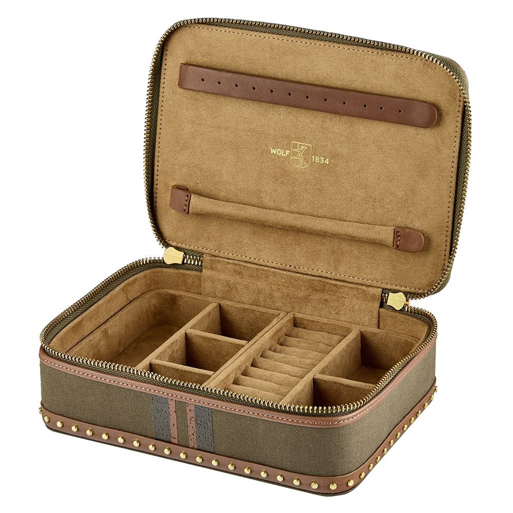 Ida Travel Zip Khaki Jewellery Case 190042