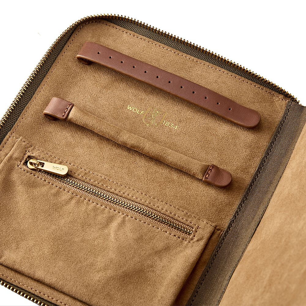 Ida Travel Zip Jewellery Portfolio Khaki 190043