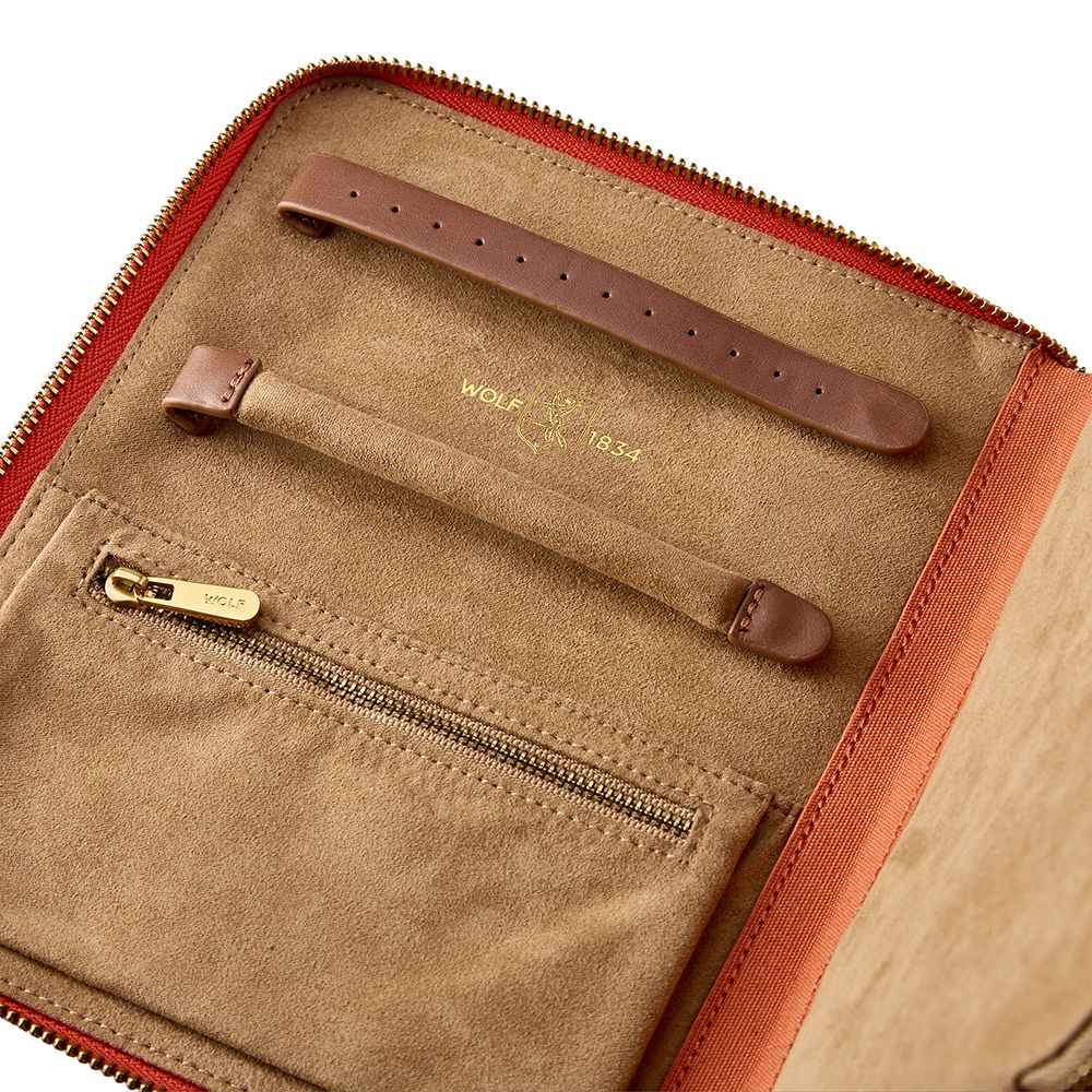 Ida Travel Zip Jewellery Portfolio Orange 190046