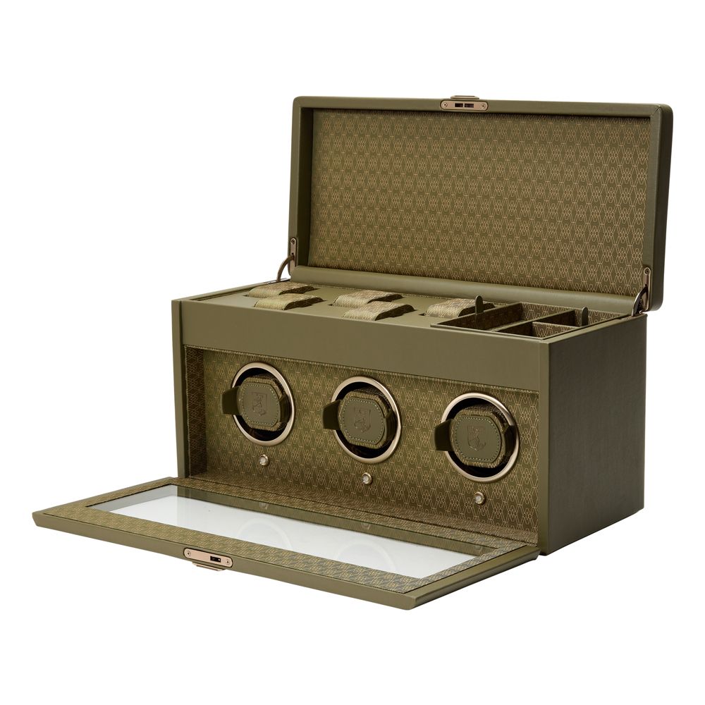 Wolf Earth Triple Watch Winder Olive 190541