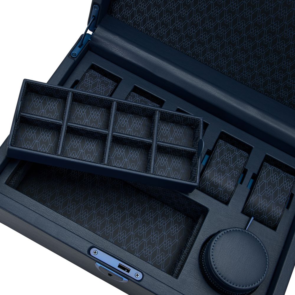 Wolf Earth 5 Piece Watch Box with Storage Midnight Blue 190917