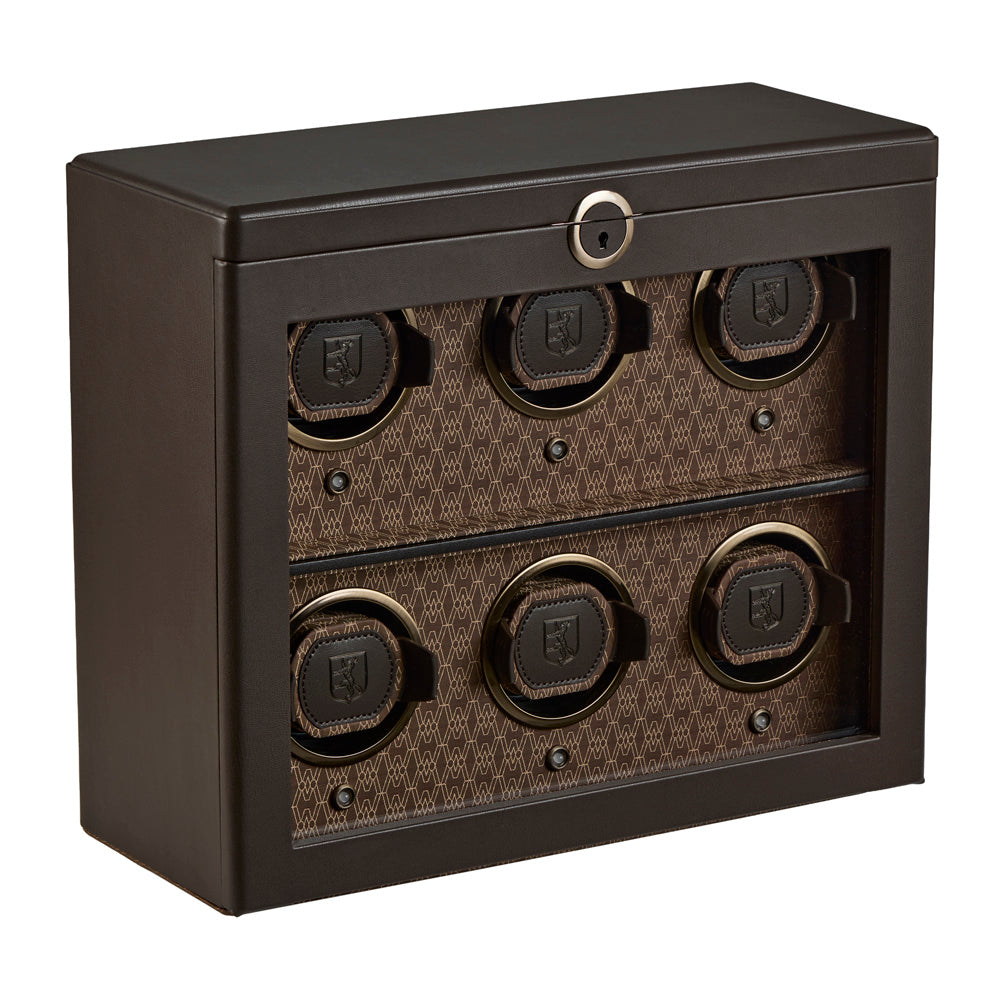 WOLF Earth 6 Piece Watch Winder in Coffee