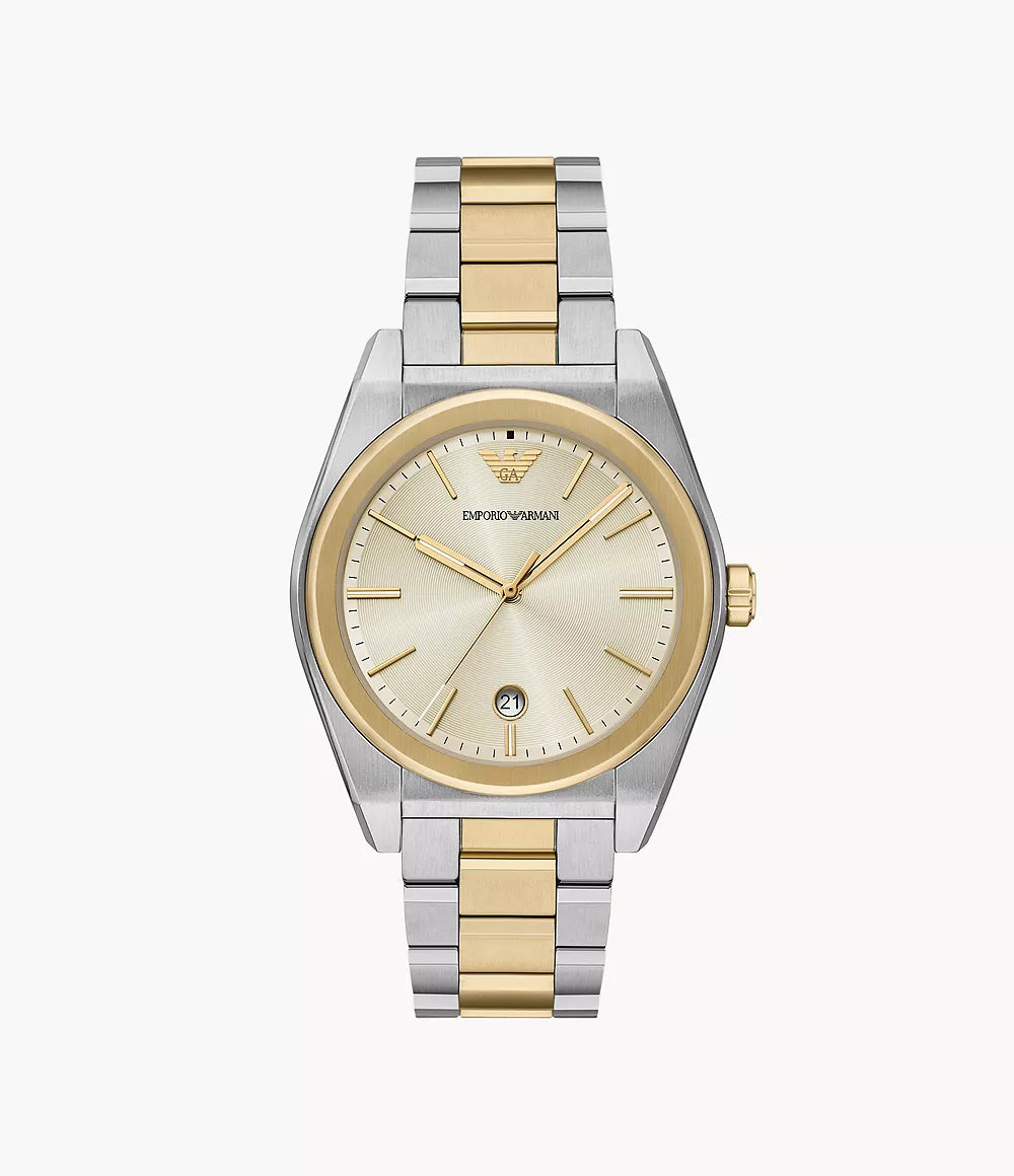 Emporio Armani Three Hand Two Tone Stainless Steel Watch AR11716