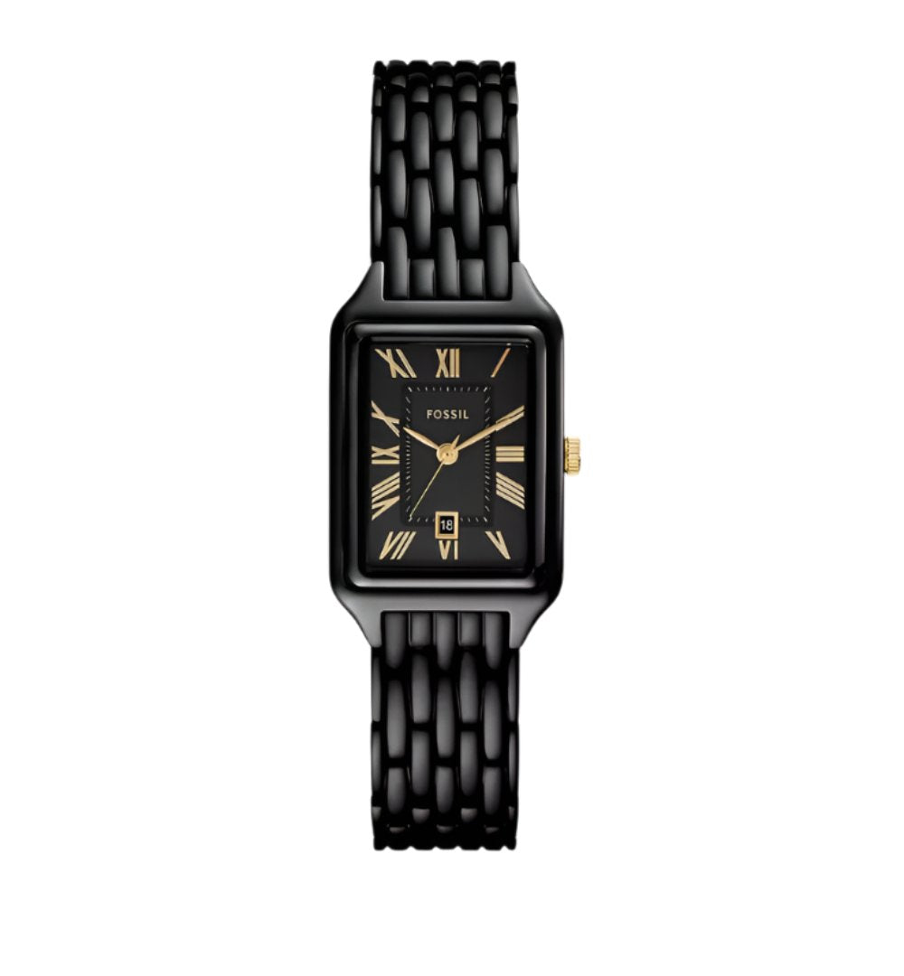 Fossil Raquel Black Stainless Steel Black Dial Watch ES5385