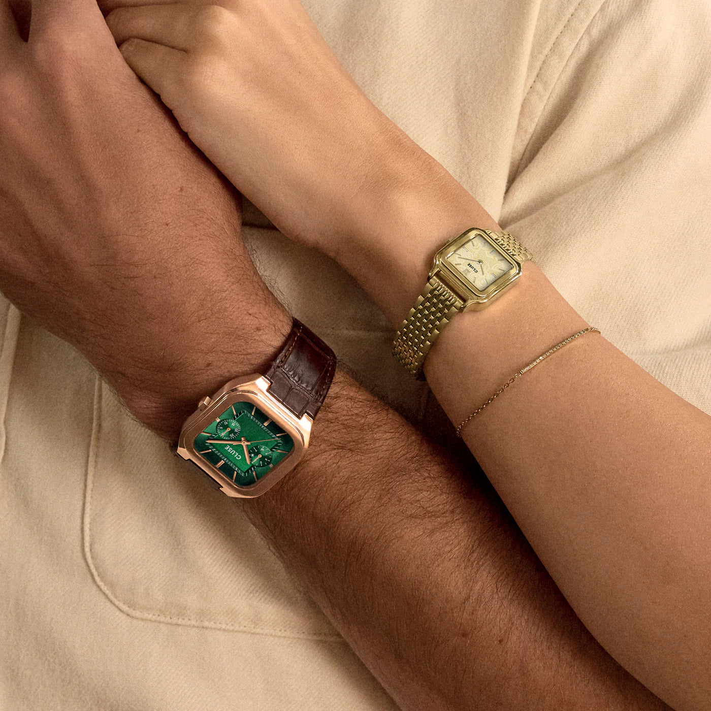 CLUSE Gracieuse Petite Stainless Steel Lace Textured Dial Gold Women's Watch CW11825