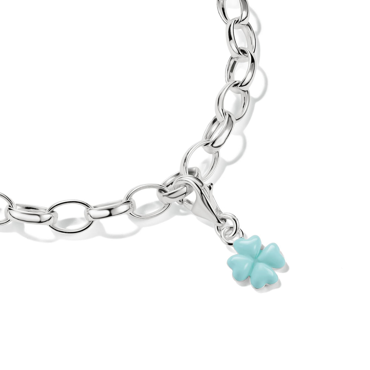 Thomas Sabo Silver-Plated Four-Leaf Clover Charm with Green Enamel CC2257M CC2257M view 2