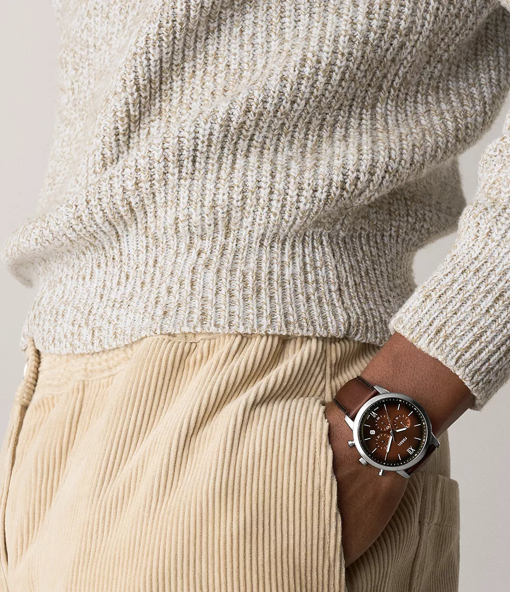 Fossil Neutra Chronograph Brown Leather Watch FS6143