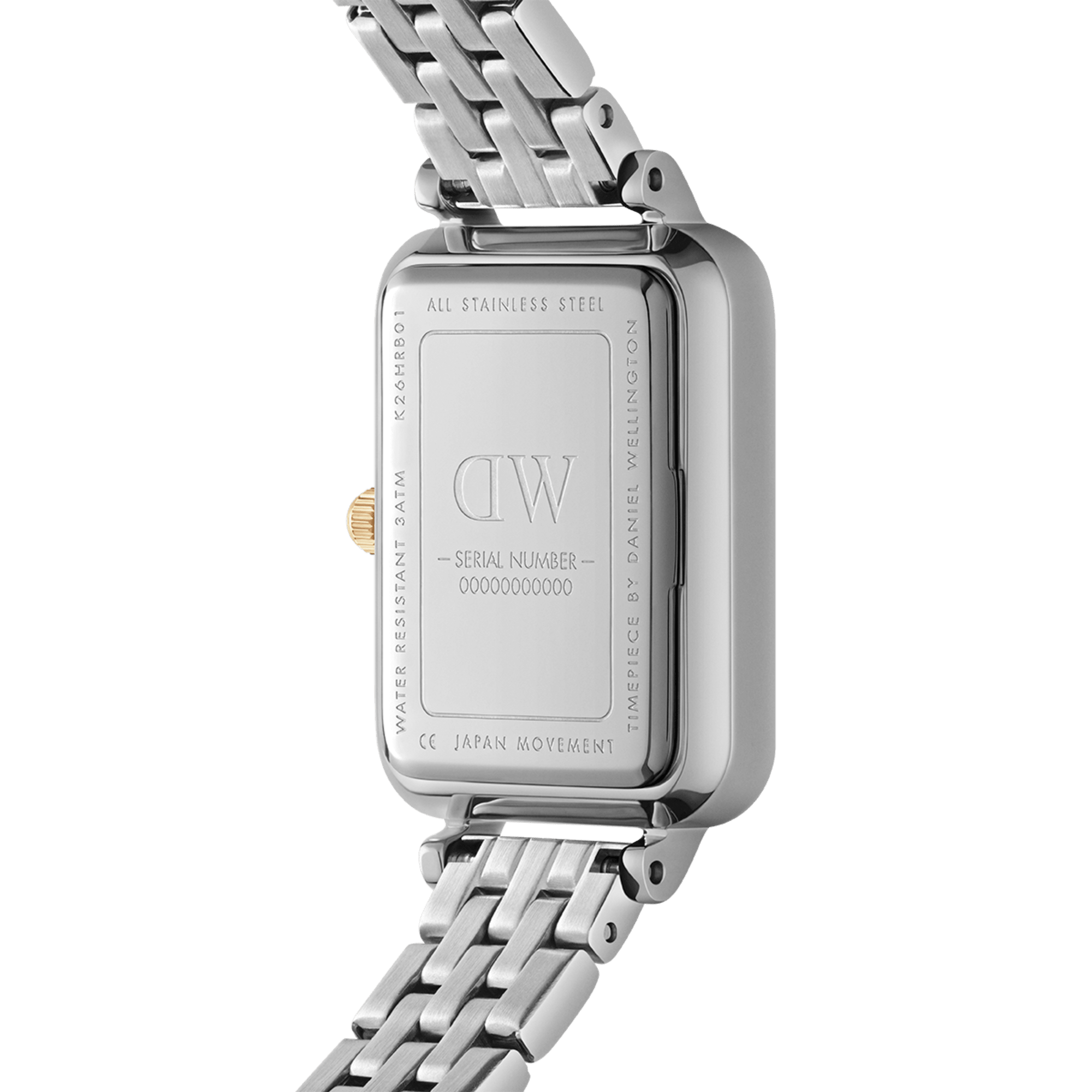 Daniel Wellington Quadro Lumine 20X26mm 5-Link White Watch DW00100625