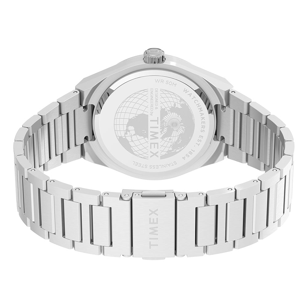 Timex Q Continental Stainless Steel Black Dial Watch TW2Y25000