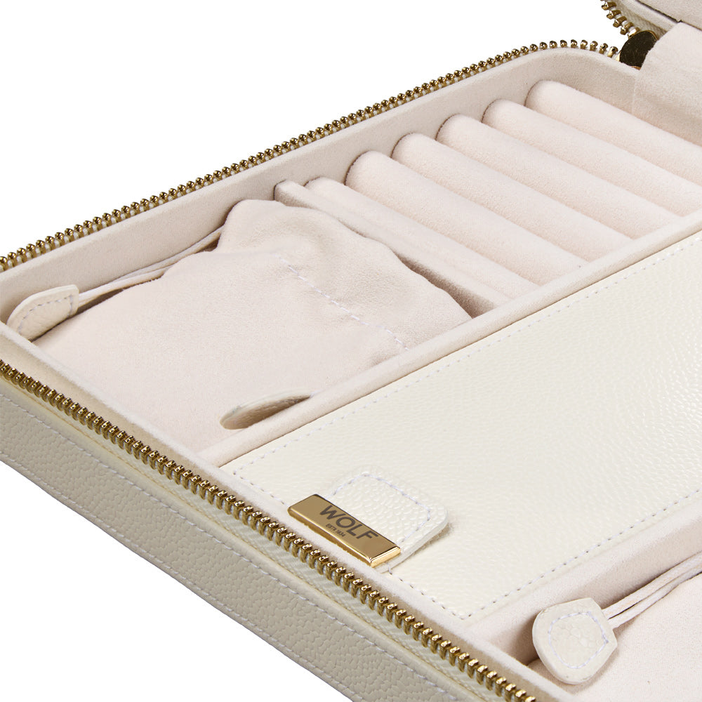 Wolf Lauren Large Zip Case in ivory recycled vegan leather — view 7