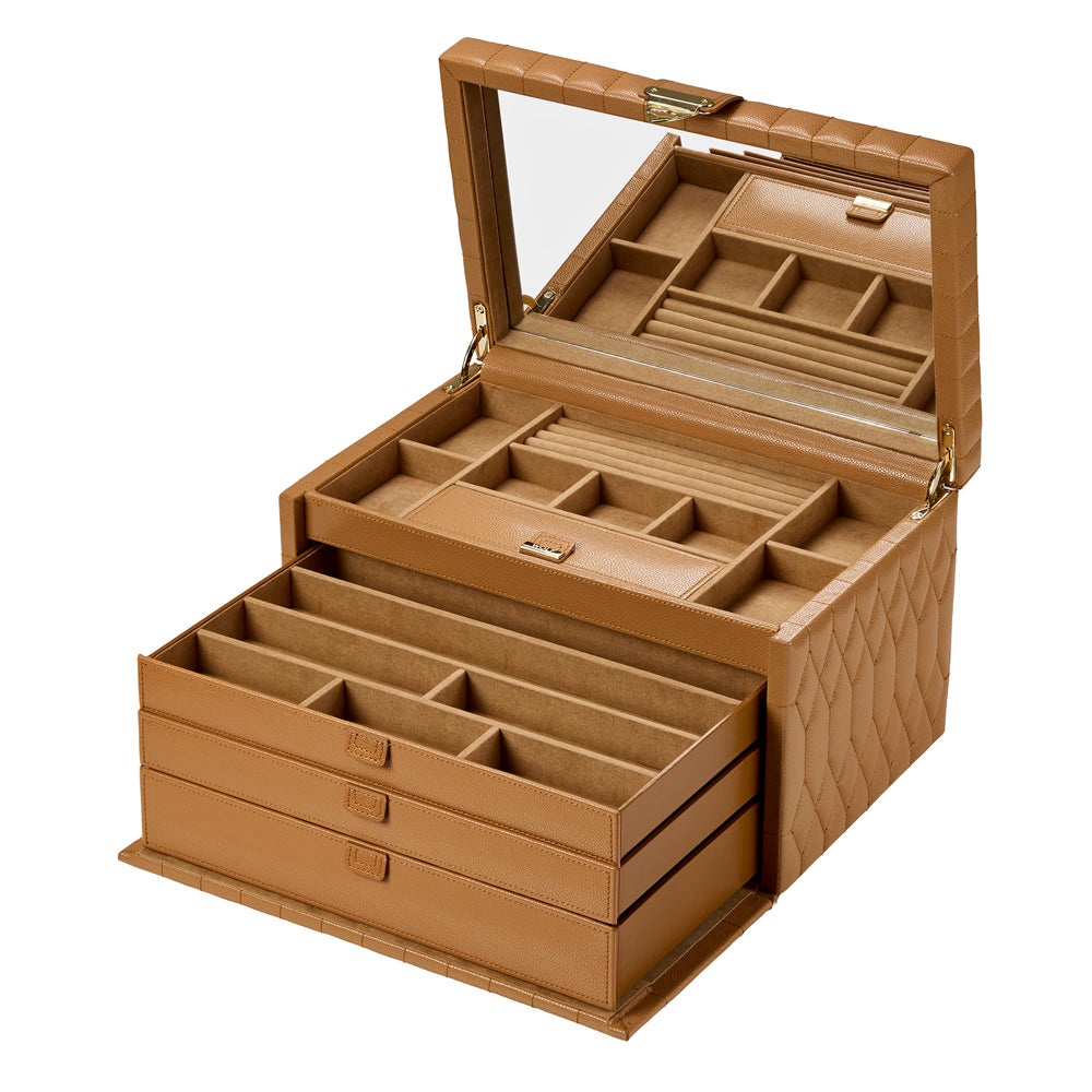 Wolf Lauren Large Jewellery Box in caramel recycled vegan leather — view 10