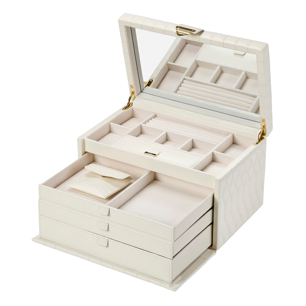 Wolf Lauren Large Jewellery Box in ivory recycled vegan leather — view 10