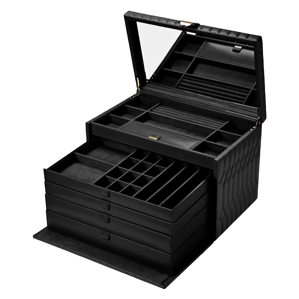Wolf Lauren Extra Large Jewellery Box in black recycled vegan leather — view 9