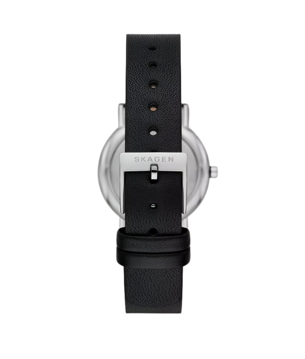 Skagen Signatur Lille Black Leather White Dial Watch SKW3120
