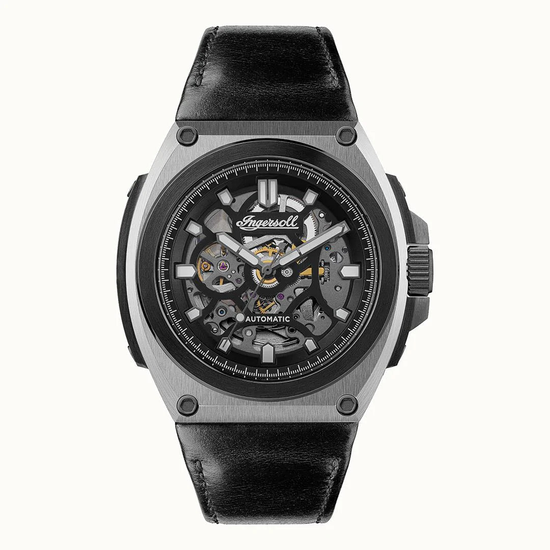 Ingersoll The Motion Automatic Black Leather Watch