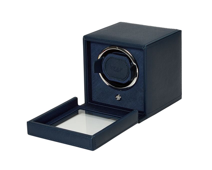 Wolf "Cub" Single Watch Winder with Cover - Vegan Leather