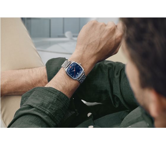 Wenger Vintage Classic 37mm Blue Dial Stainless Steel Watch 01.1921.103
