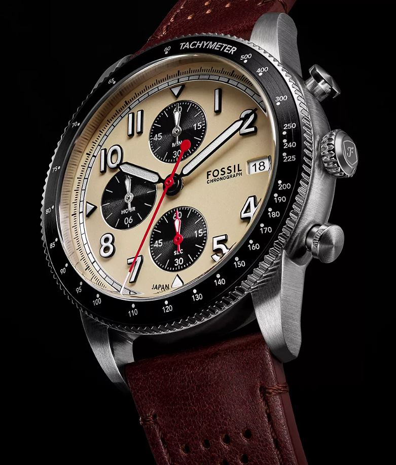 Fossil Sport Tourer Chronograph Brown Leather Strap Watch FS6042