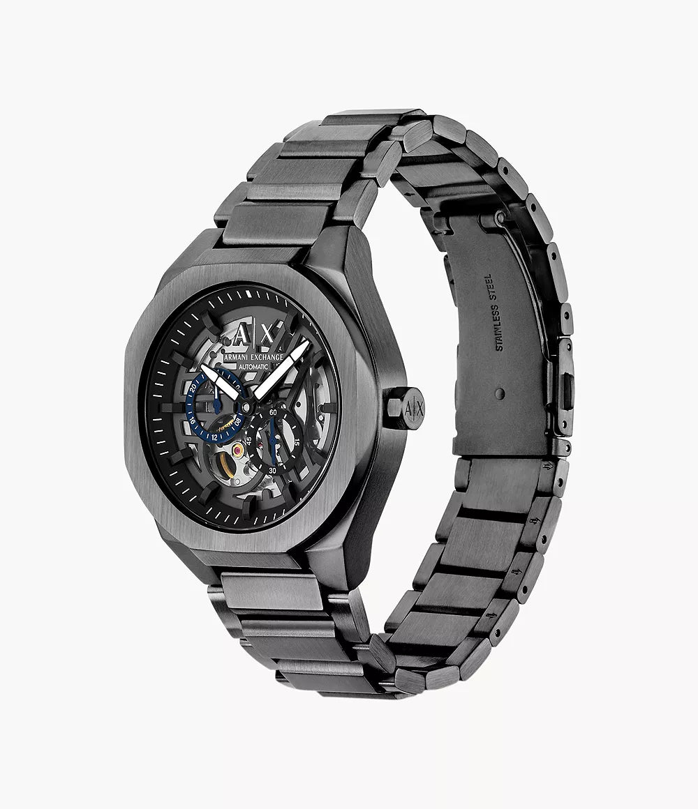 Armani Exchange Sync Automatic Gunmetal Stainless Steel Watch AX4196