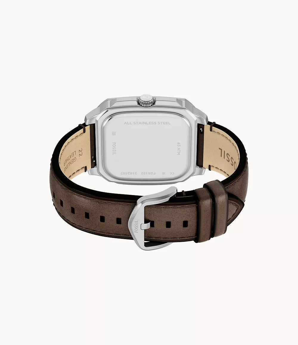 Fossil Crosby Three Hand Brown Leather Watch FS6150