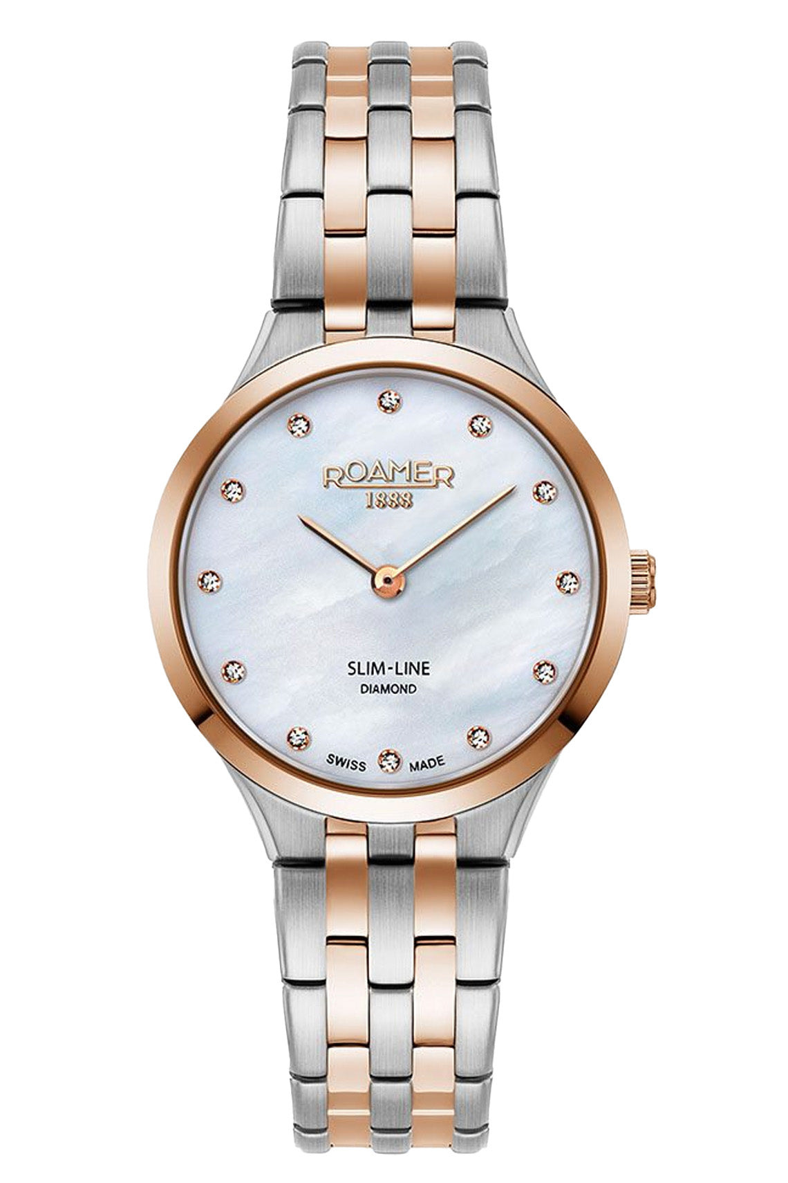 Roamer Slim Line Watch Mother of Pearl and Diamond Dial