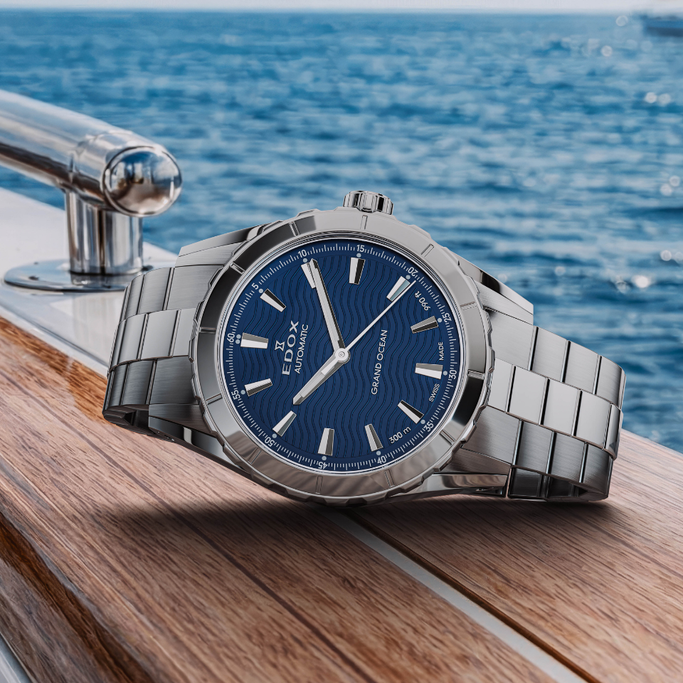 Edox Grand Ocean Automatic Blue Dial 40mm Watch 801403MBUIN