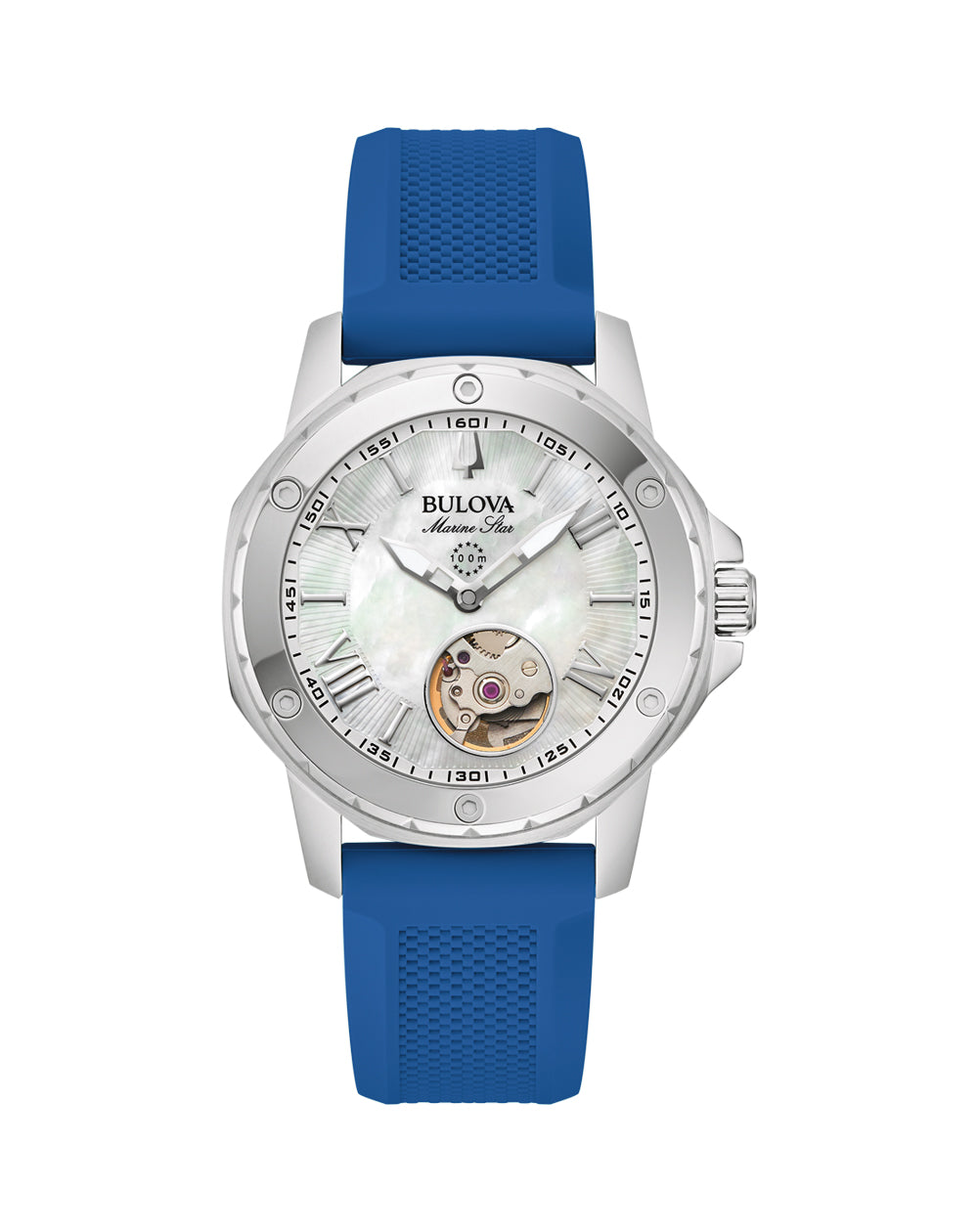 Bulova Marine Star Women's Automatic Watch with Elegant Mother of Pear