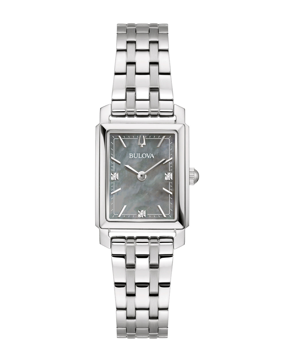 Bulova Sutton Grey Dial Stainless Steel Watch 96P252