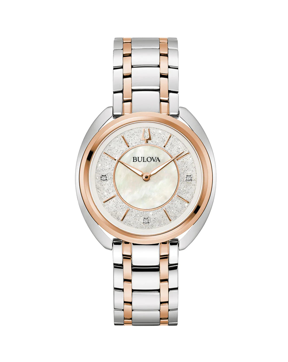 Bulova Ladies Diamond Accent Two-Tone Classic Watch Model 98P219 with