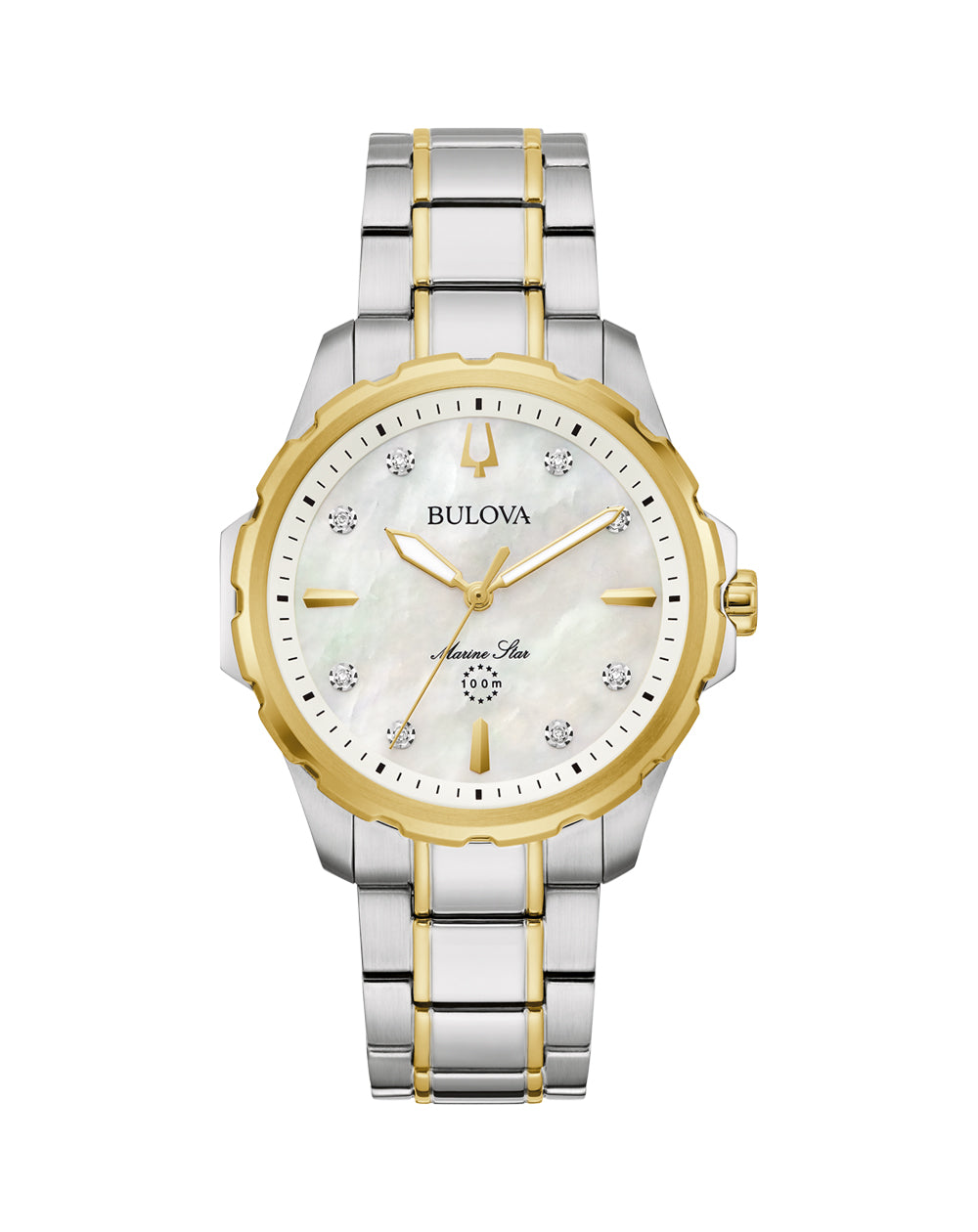 Bulova Marine Star Diamond Watch Stainless Steel with Mother of Pearl