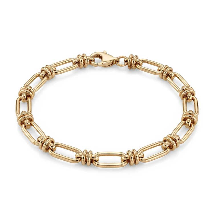9K Yellow Gold Knotted Bracelet 19cm