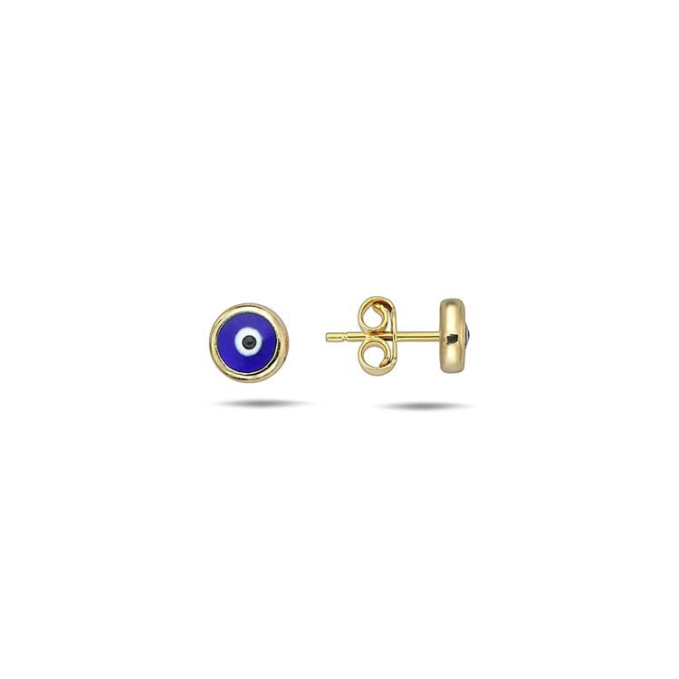 9K Yellow Gold Nazar Stud Earrings