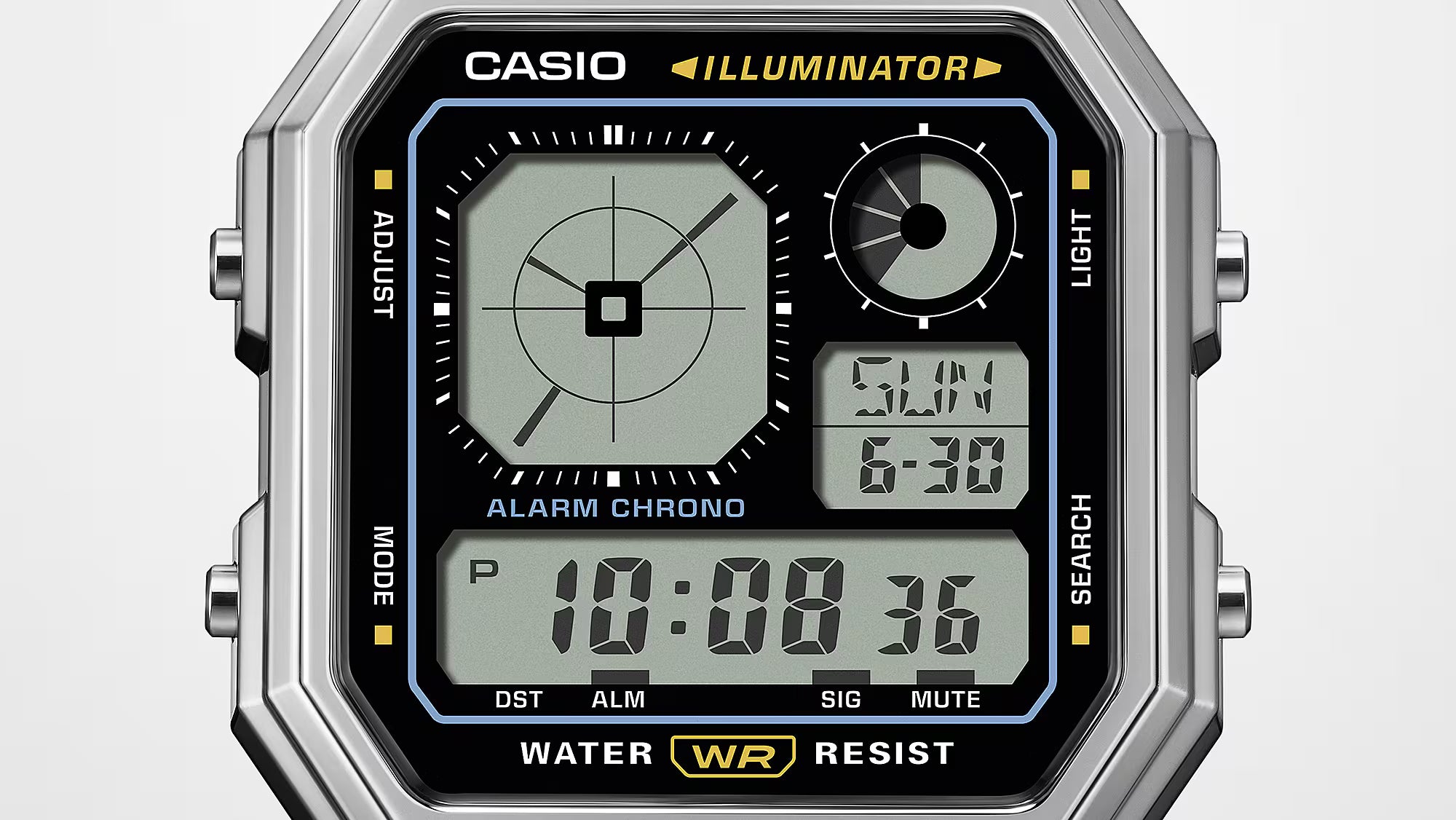 Casio Vintage Analog Display Black Stainless Steel Black Dial Watch A130WEGG-1A