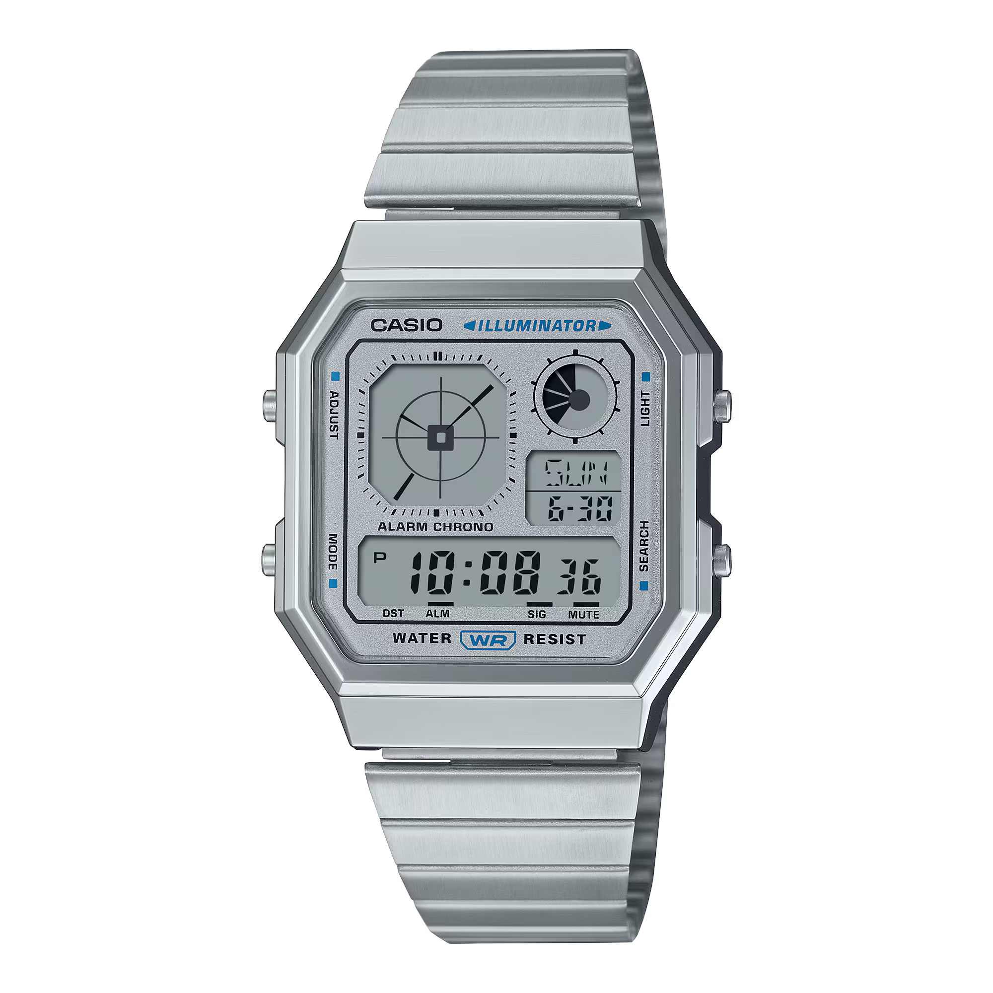 Casio Vintage Analog Display Stainless Steel Silver Dial Watch A130WE-7A