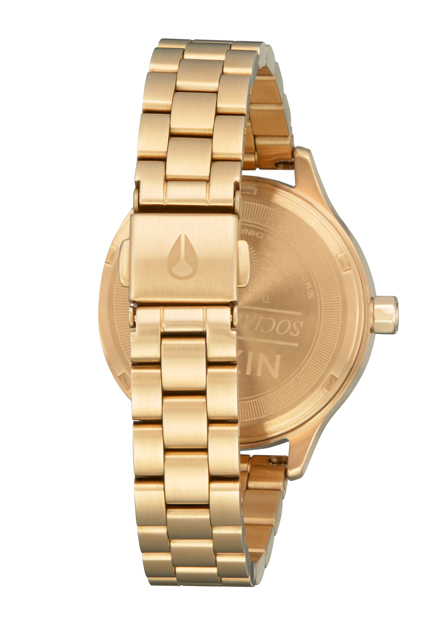 Nixon Optimist Stainless Steel Gold Dial Womens Watch A1342-5087-00