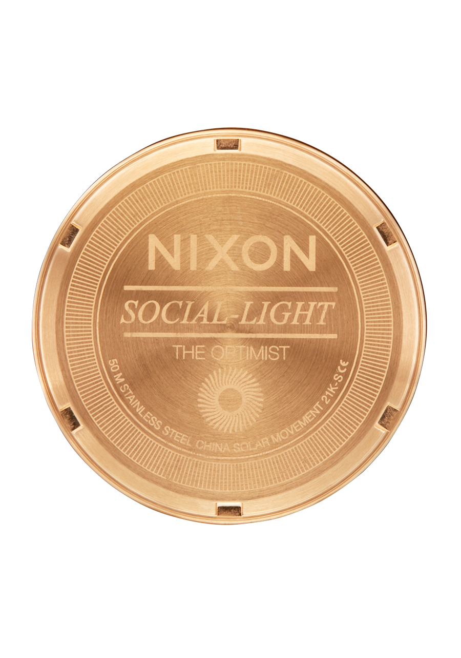 Nixon Optimist Stainless Steel Gold Dial Womens Watch A1342-5087-00